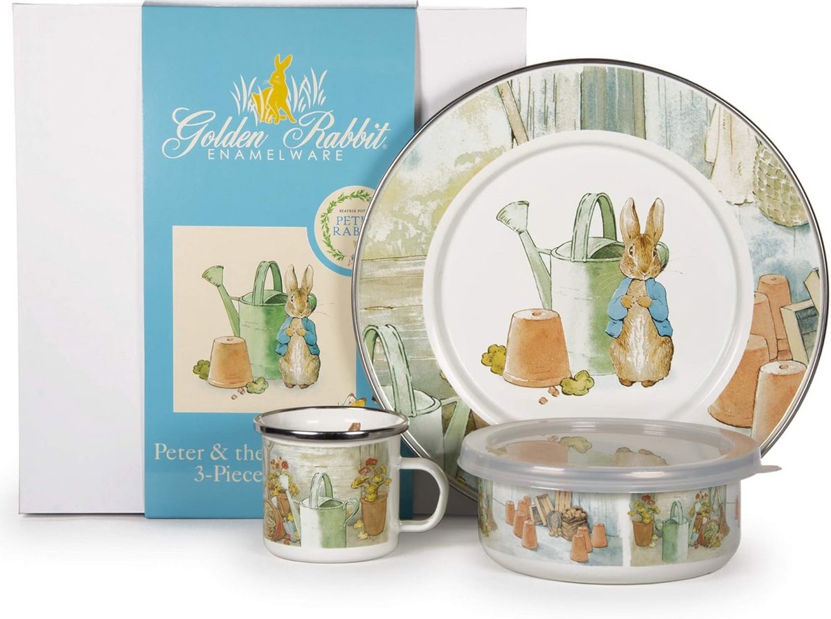 Kinderservies Set met Beker, Kom en Bord van Stevig Metaal