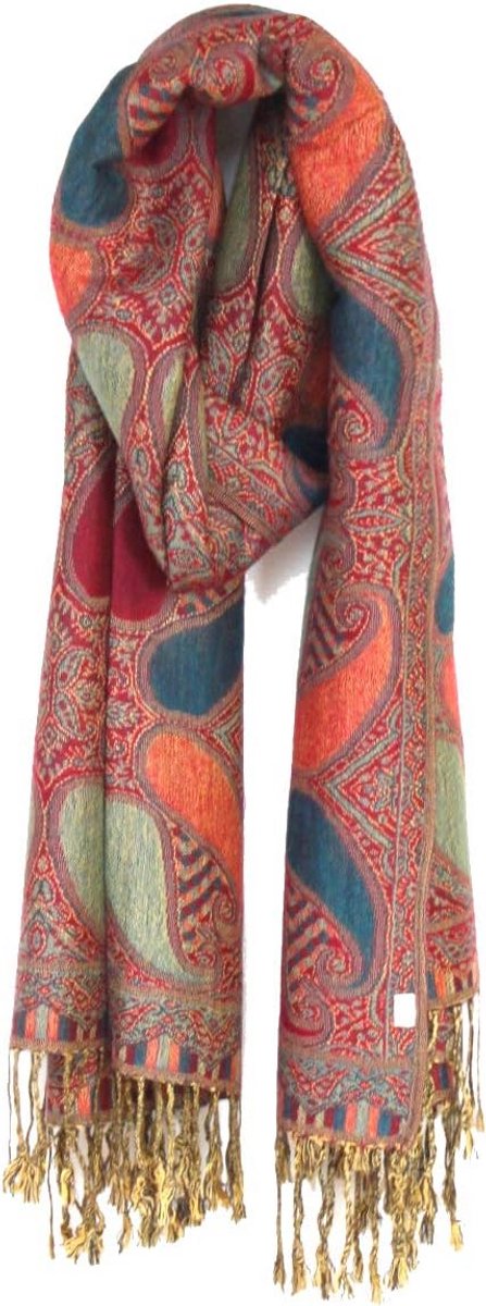Luxe Katoenen Pashmina Sjaal voor Dames in Blauw