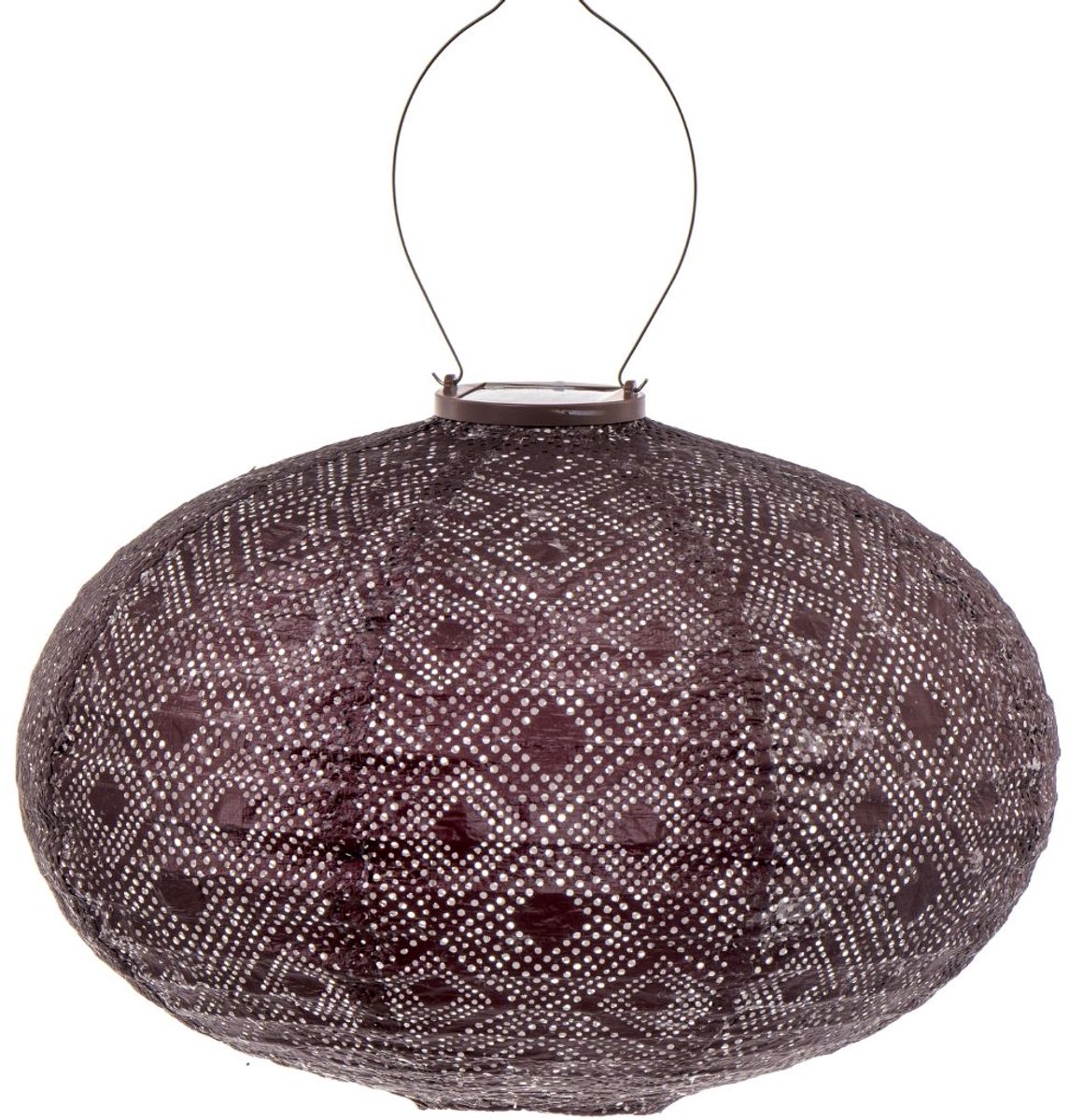 Lumiz Solar Tuinverlichting - Lampion op zonne energie - Oval - 40 cm - Plum