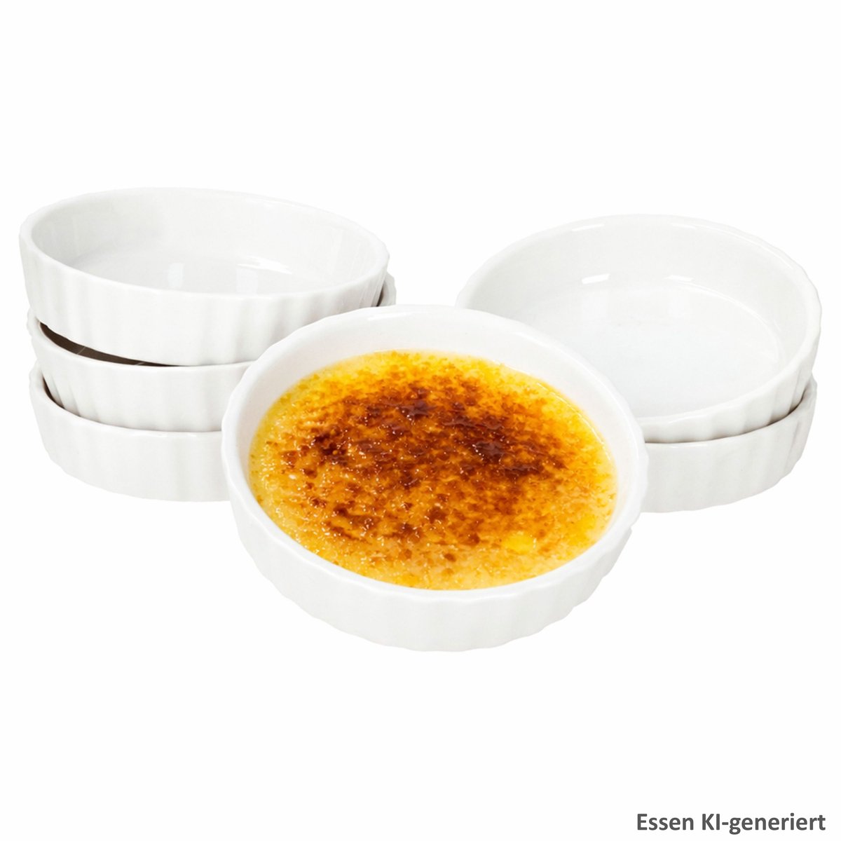 6-delige set Leni Crème brûlée schaaltjes 11,4 cm wit - 24302057