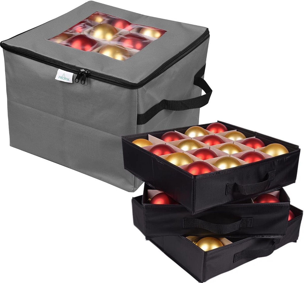 Vakantie Ornamenten Opbergdoos Organizer met Verwijderbare Dienbladen voor Kerstballen