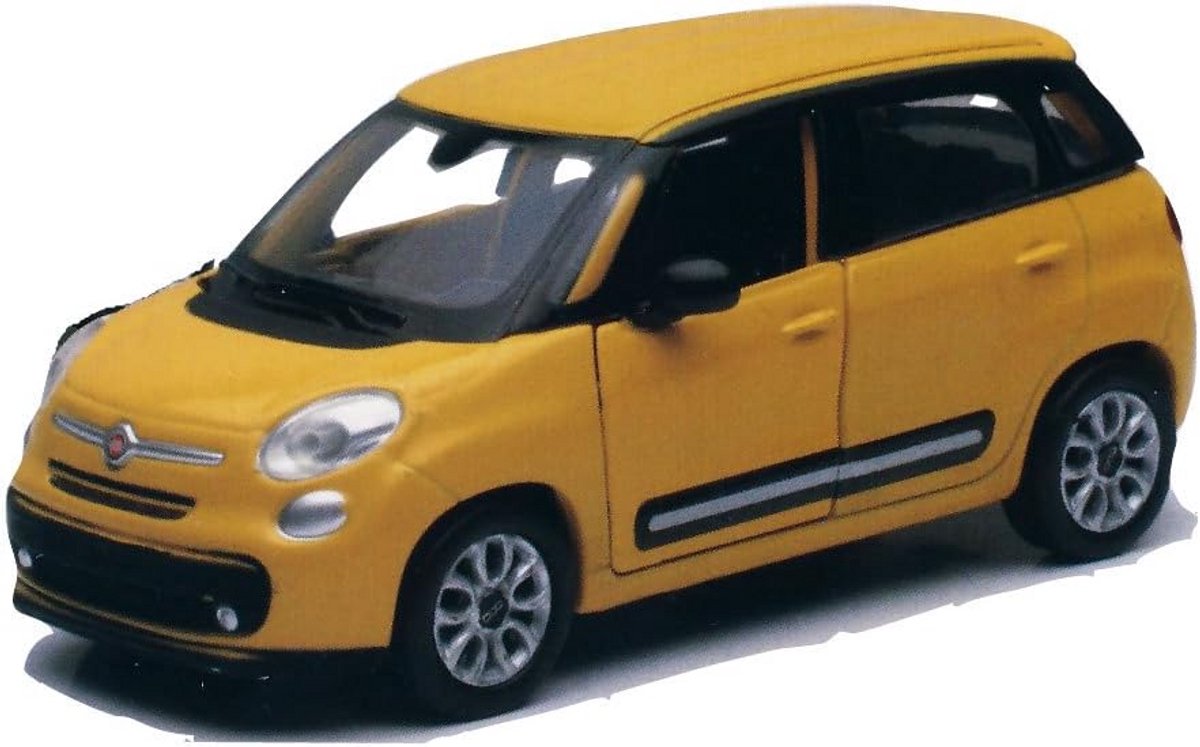 Gedetailleerd Die-Cast Modelauto Fiat 500L Schaal 1:24 Geel