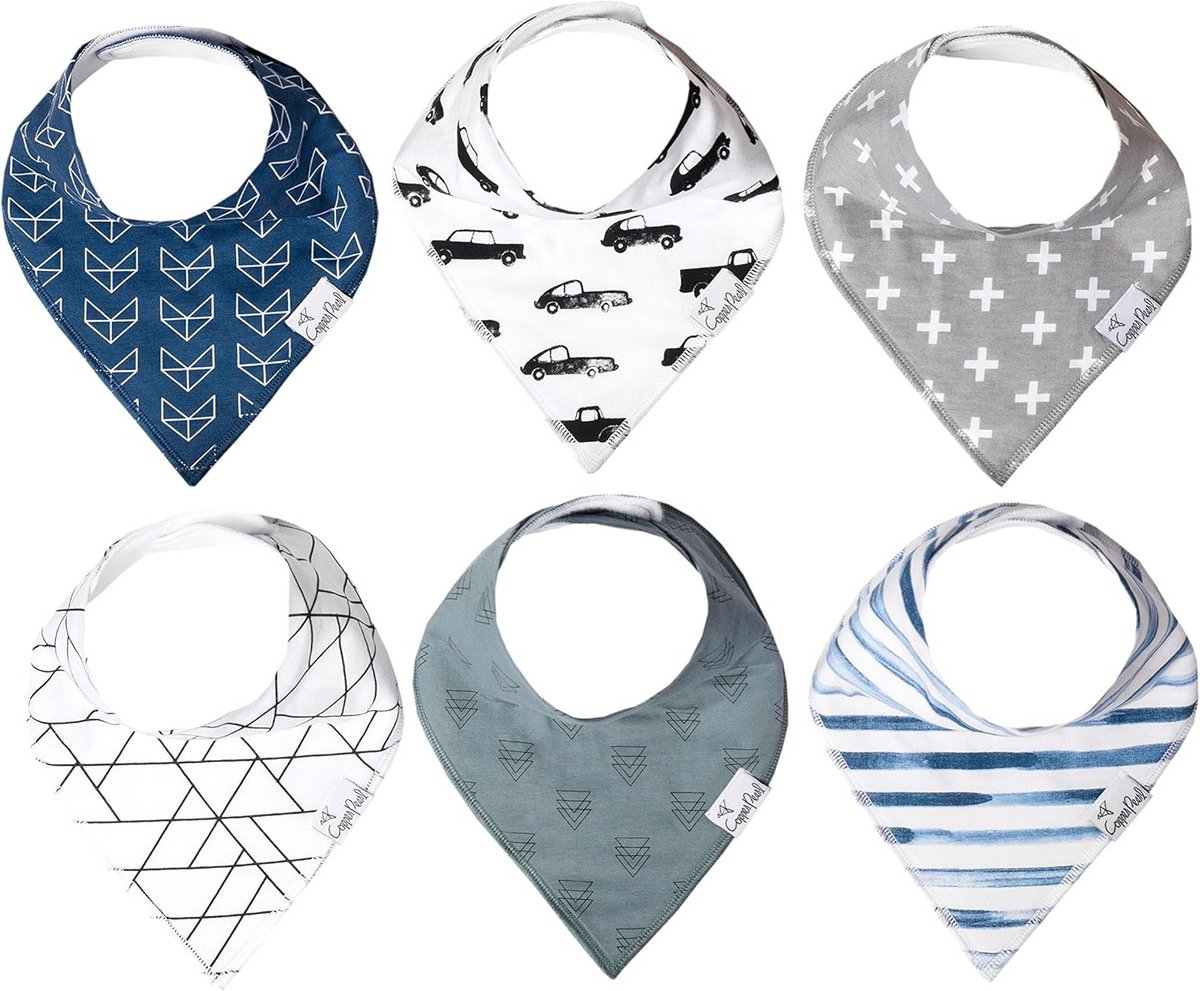 6x Trendy Bandana Slabbertjes voor Baby's en Peuters - Absorberend en Stijlvol Kwijlslab