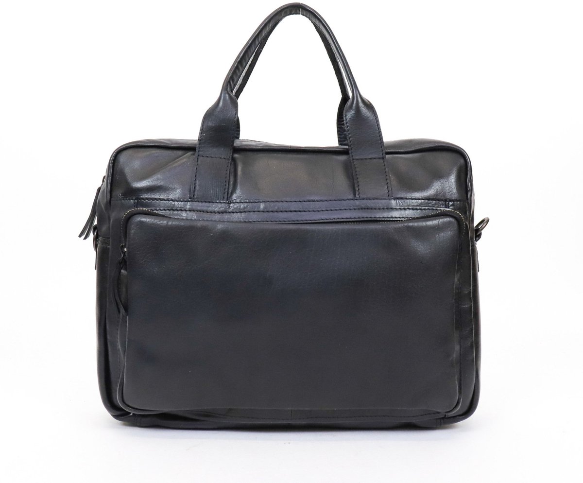 Bear Design Hugo Leren Laptoptas - 14 inch - Zwart