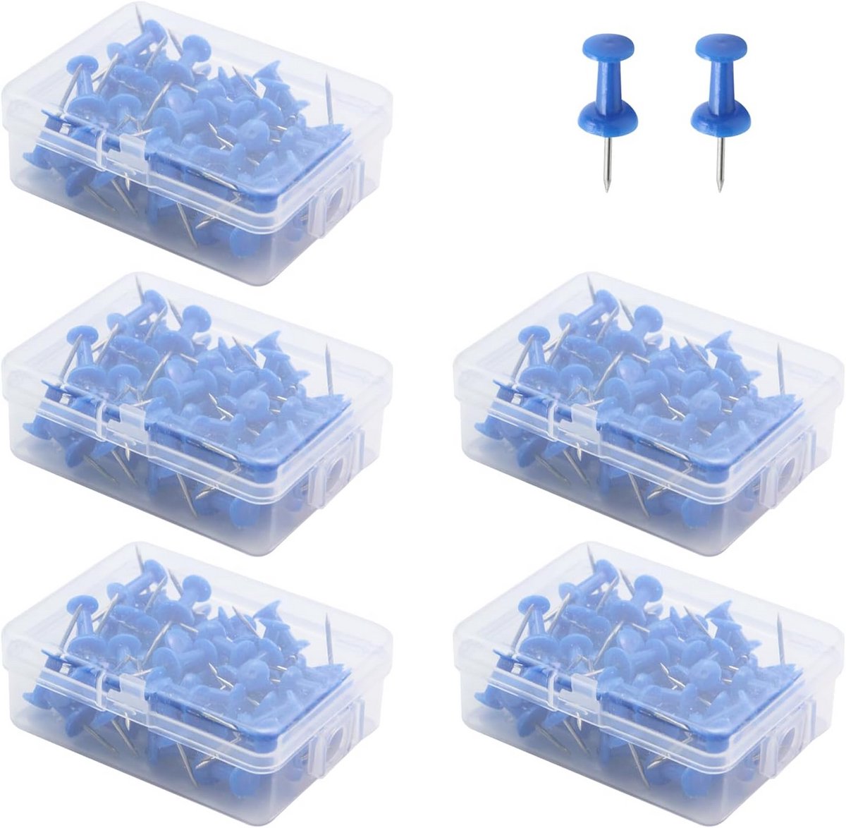 300 stuks duimspijkers in opbergdozen - ideaal voor prikbord, kurkplaat en displayboard