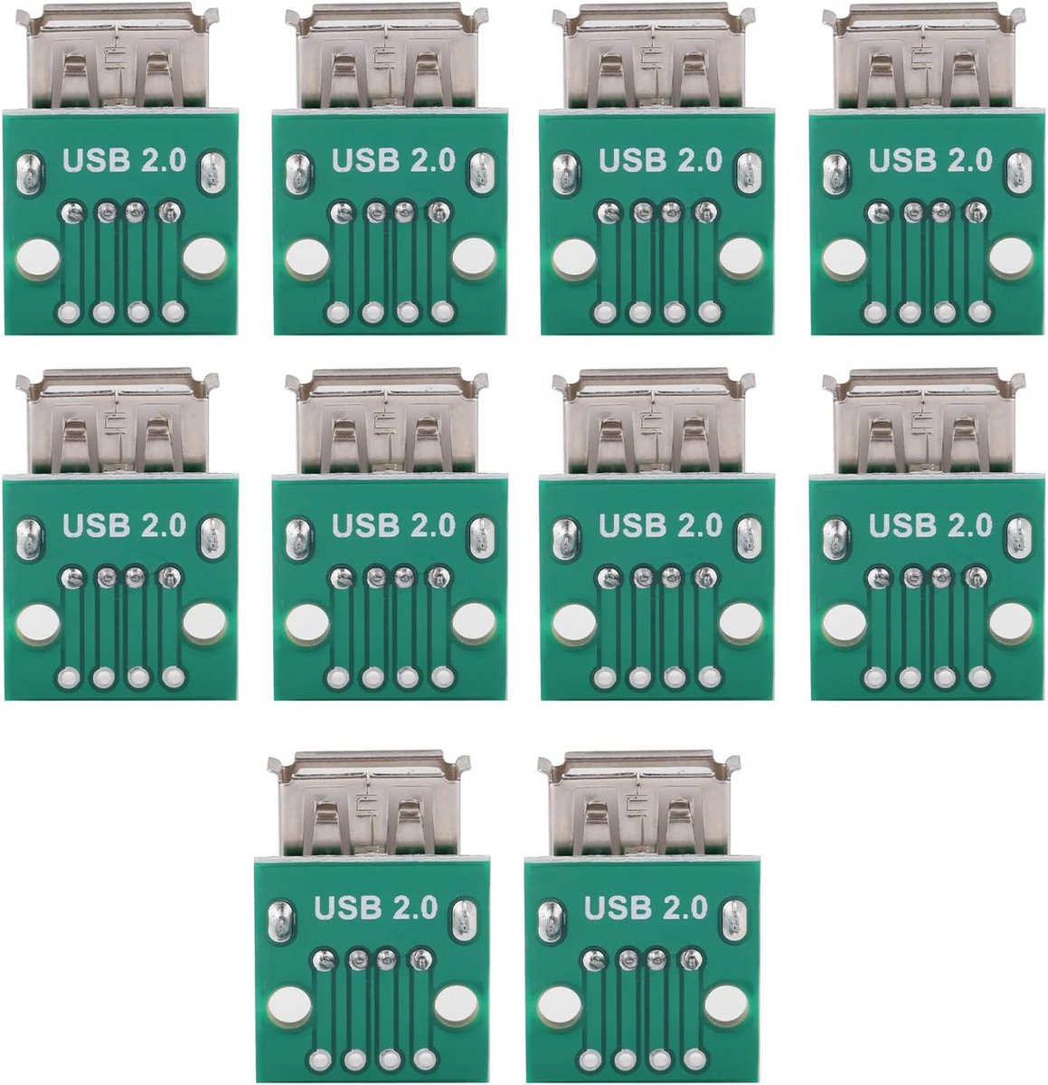 Image of 10 Stuks USB Type A Vrouwelijk Breakout Board Adapter voor Breadboard en DIY Projecten