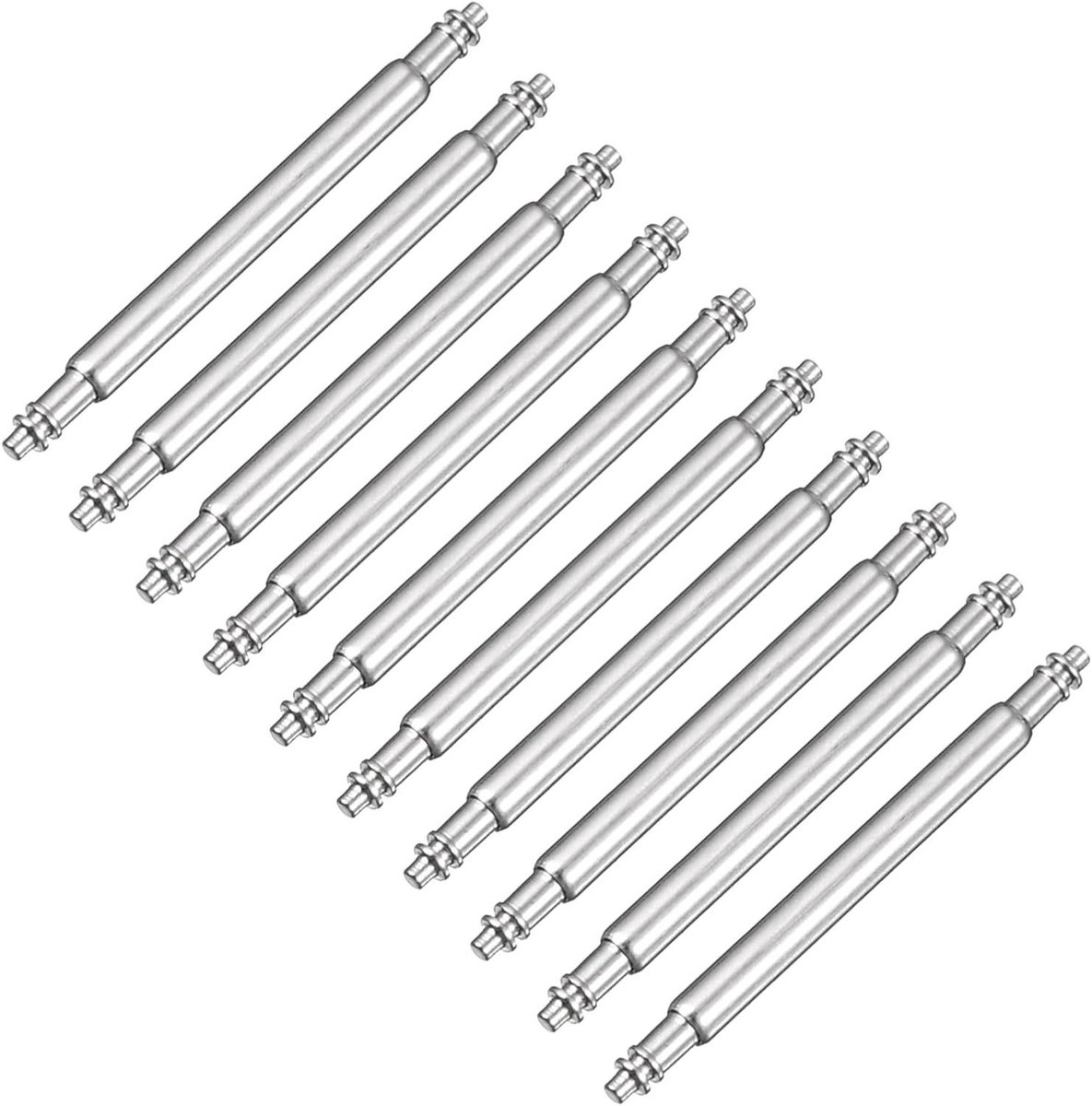 Allecto- horloge armband gereedschap - reparatie - roestvrij staal - schakelpennen - veer staven - penpennen - metalen ketting - lederen armband - zilver - geschikt voor horloge armband reparatie gereedschap staven - 10 stuks 1,8 x 19 mm