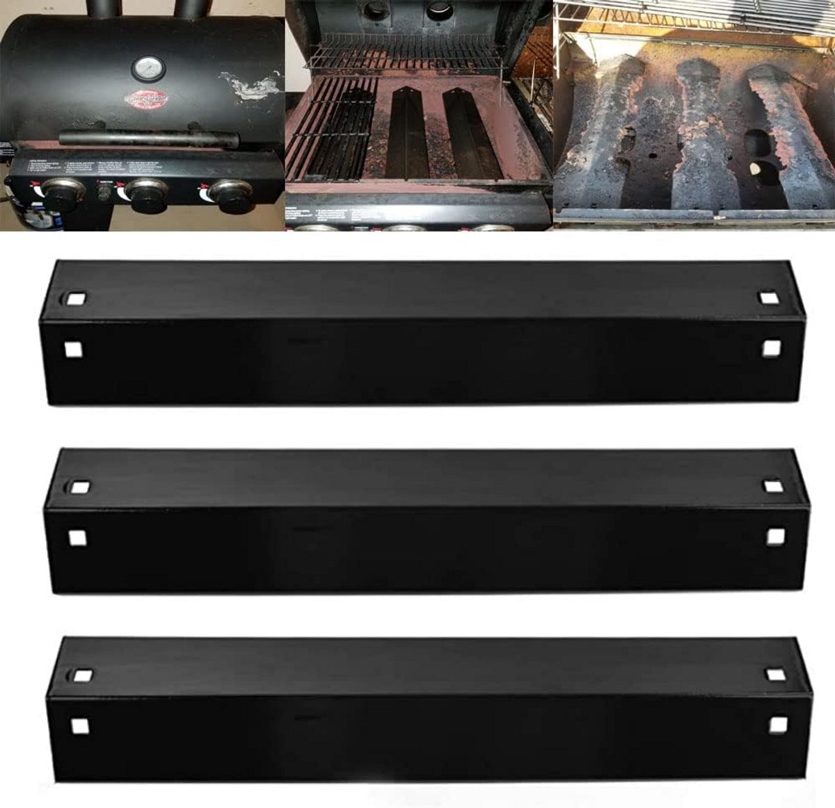 Roestvrijstalen Hitteschild voor Chargriller en King Griller modellen - 3 stuks