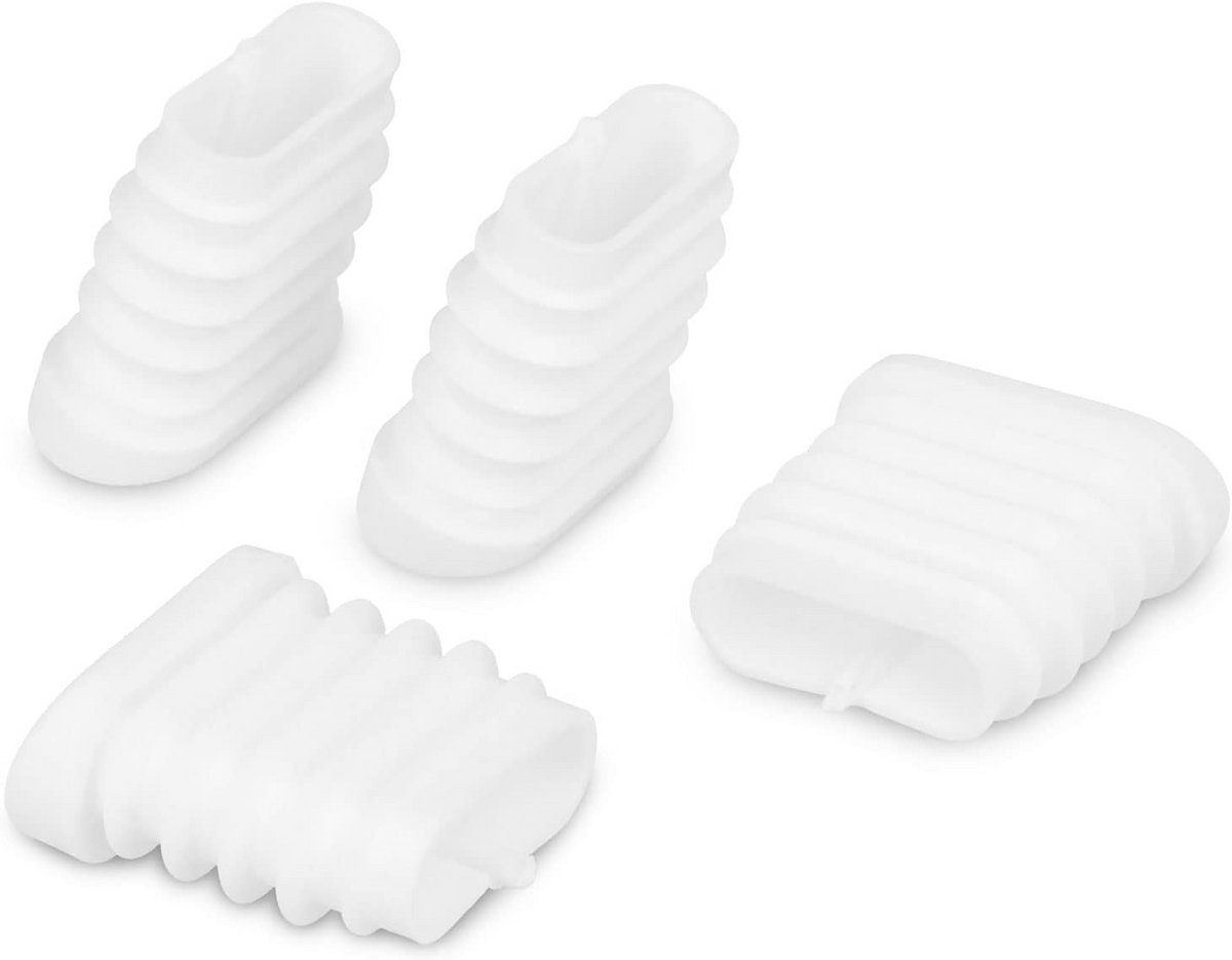 4x Ovale Lamelstoppen voor Schuine Stoelpoten 0-20 Graden Kunststof Wit 30x15 mm