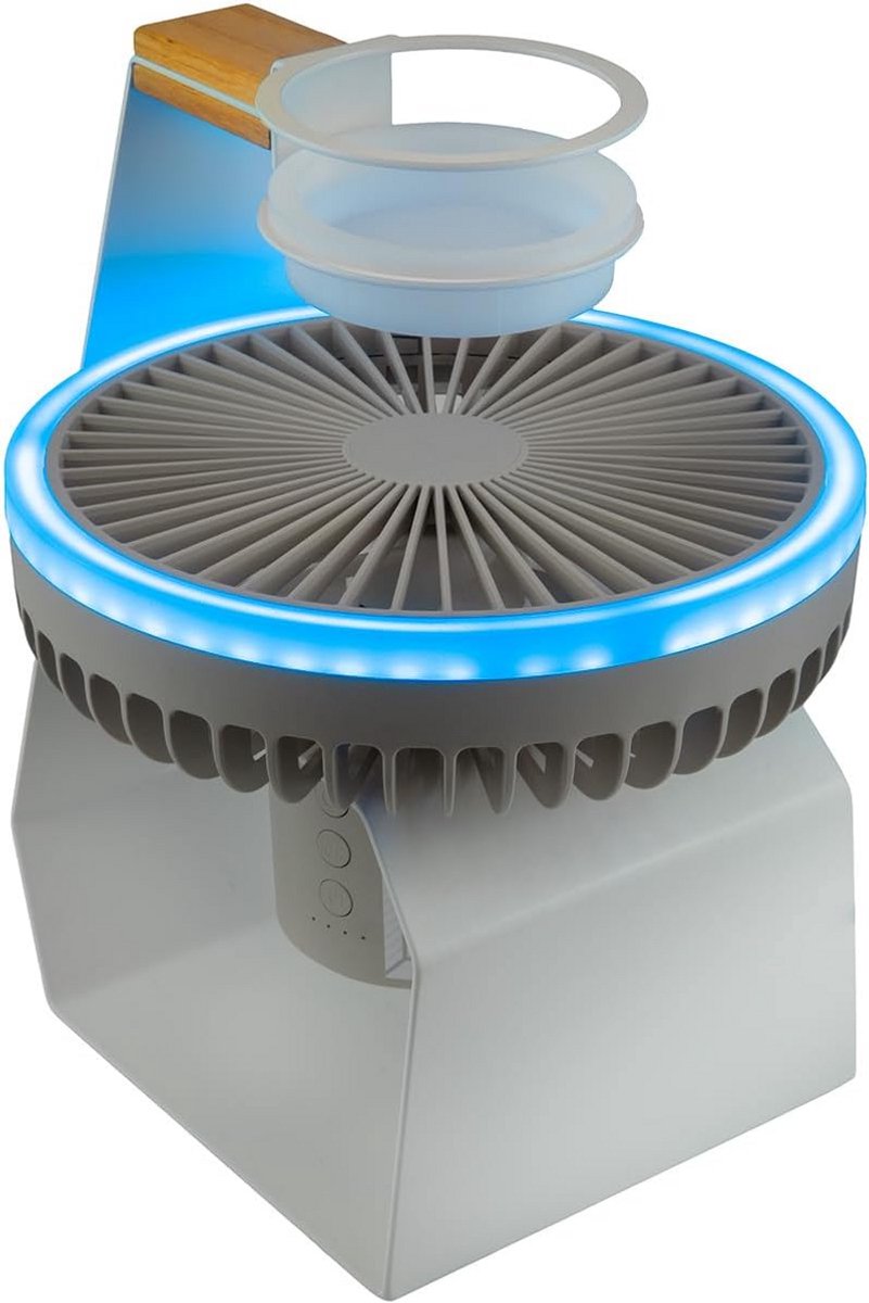Draadloze Vloerventilator voor Luchtcirculatie en Aroma Verspreiding in Sauna en Spa (Wit)