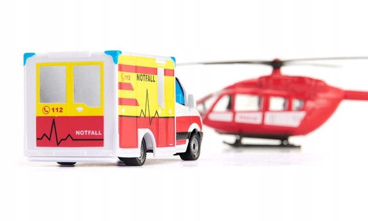 SIKU Super - Mercedes-Benz ambulance en helikopter modelvoertuig thumbnail 3