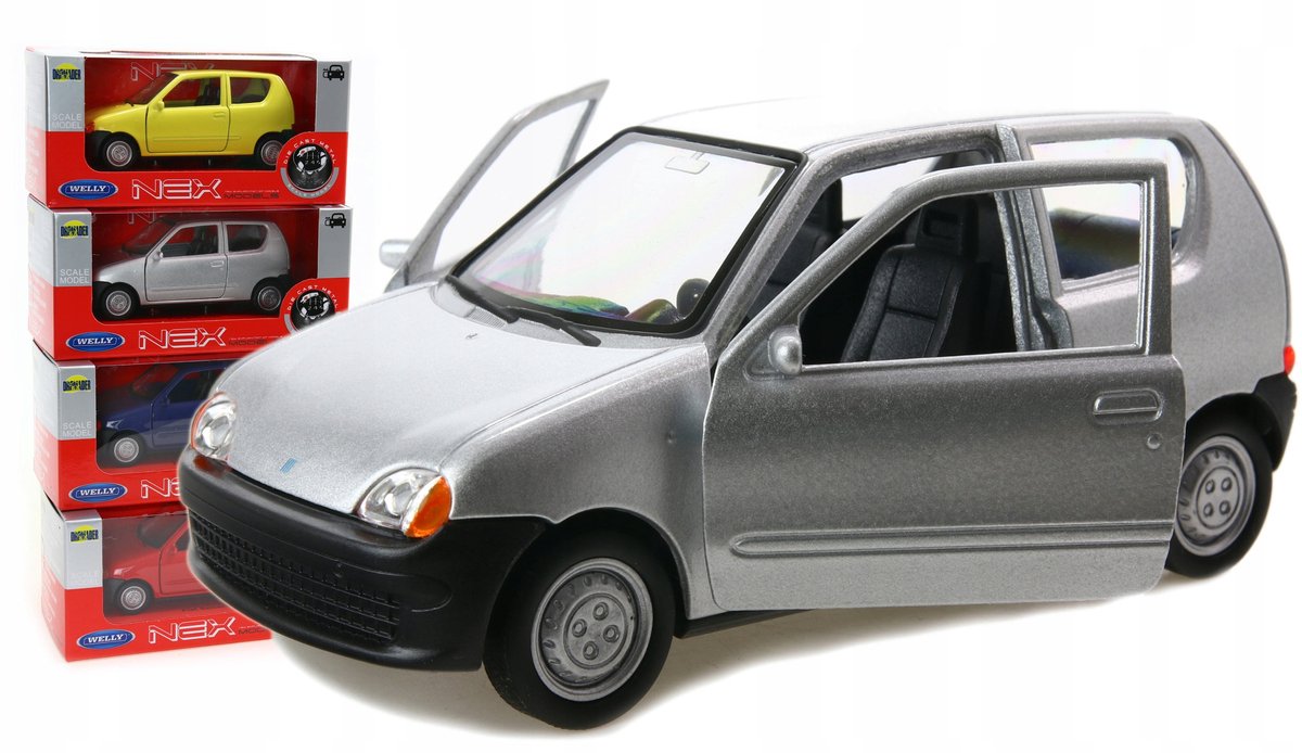 Welly Fiat Seicento metalen modelauto - Zilver