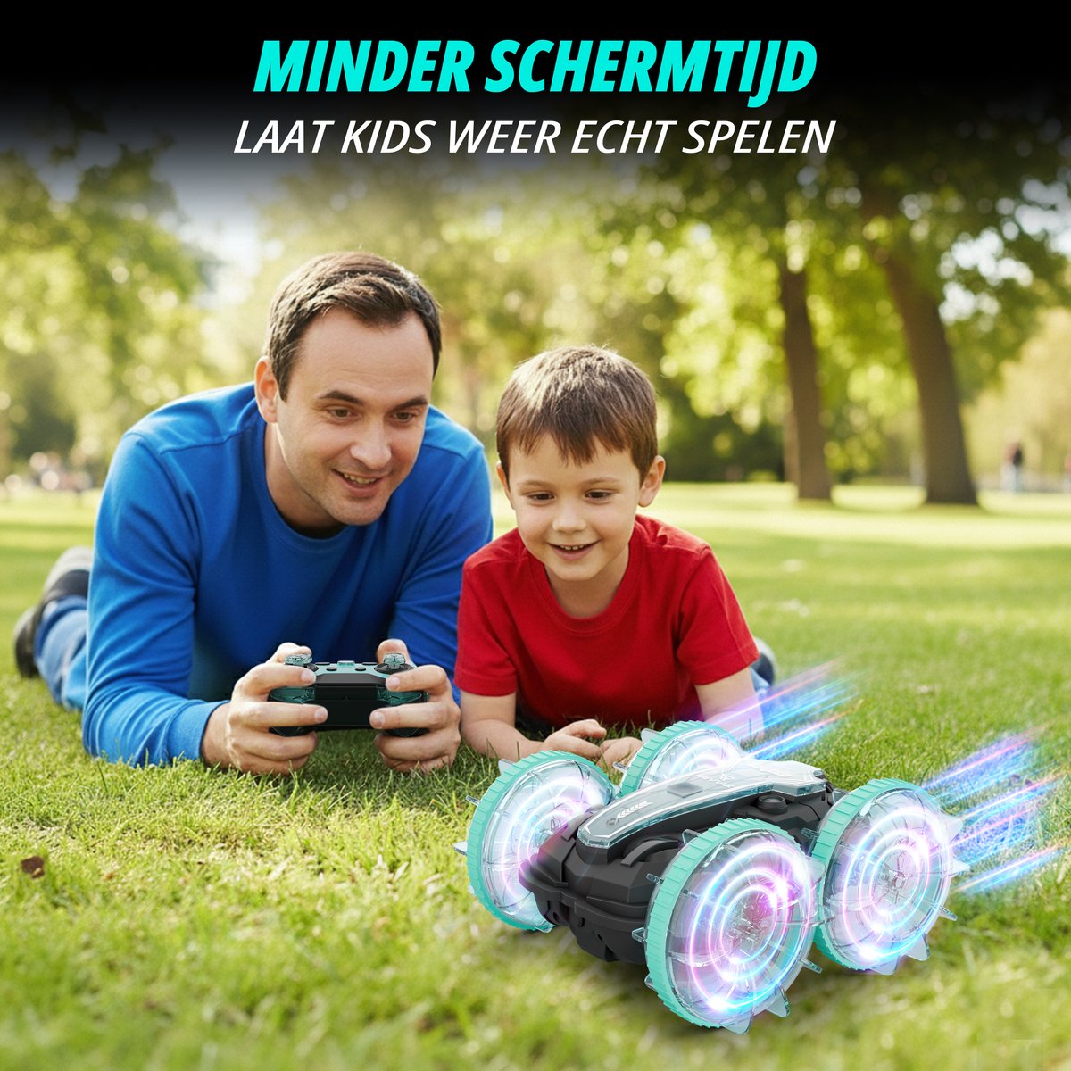 Revvix Bestuurbare Auto All-Terrain - RC Auto met 2 Accu's - Waterdicht - Speelgoed Auto Jongens - Buitenspeelgoed - Race Car/Boot Land & Water - Radiografisch — afbeelding 12