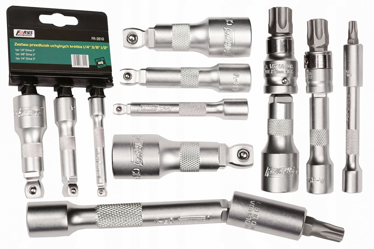 3x Verstelbare Dopverlengstukken 1/4", 3/8", 1/2"