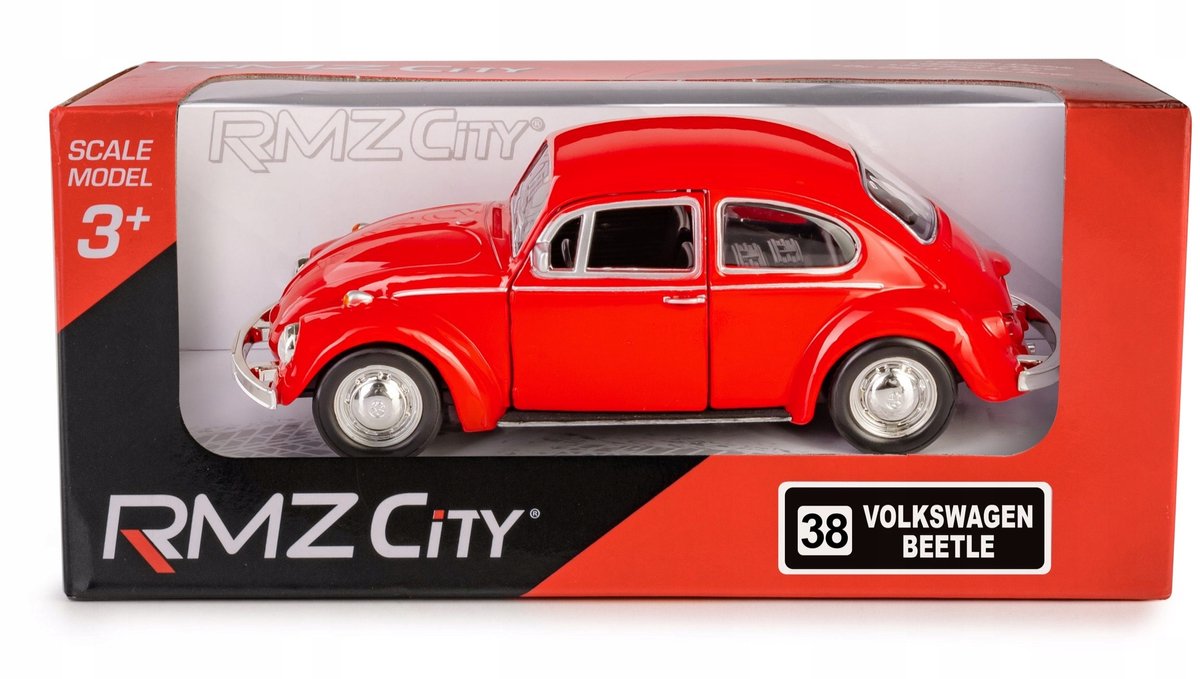 RMZ City Volkswagen Kever 1967 Rood Metaal 1:32 Pull-back Deuren