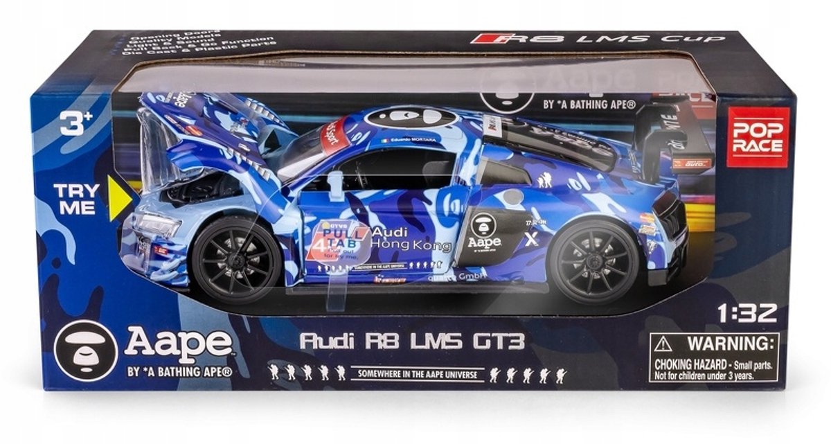 RMZ Hobby Audi R8 LMS 2015 #48 AAPE Blauw Schal 1:32 Modelutie