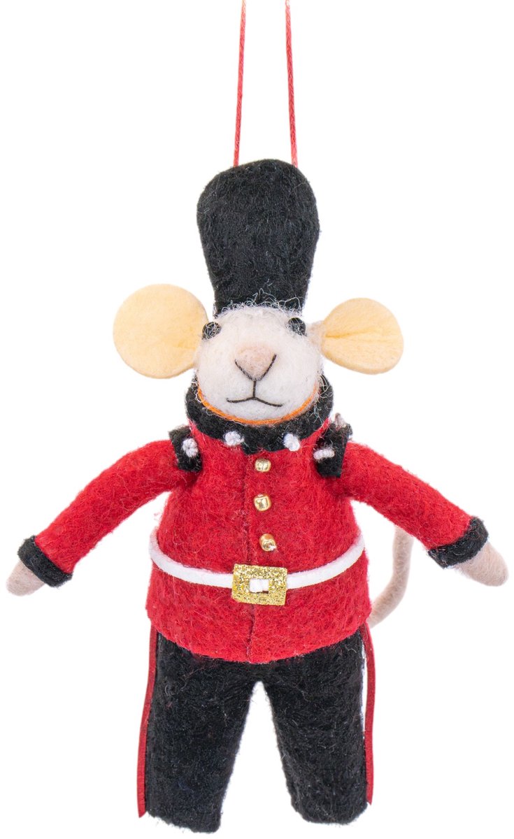 Bewaker muis vilten kersthanger - Sass & Belle