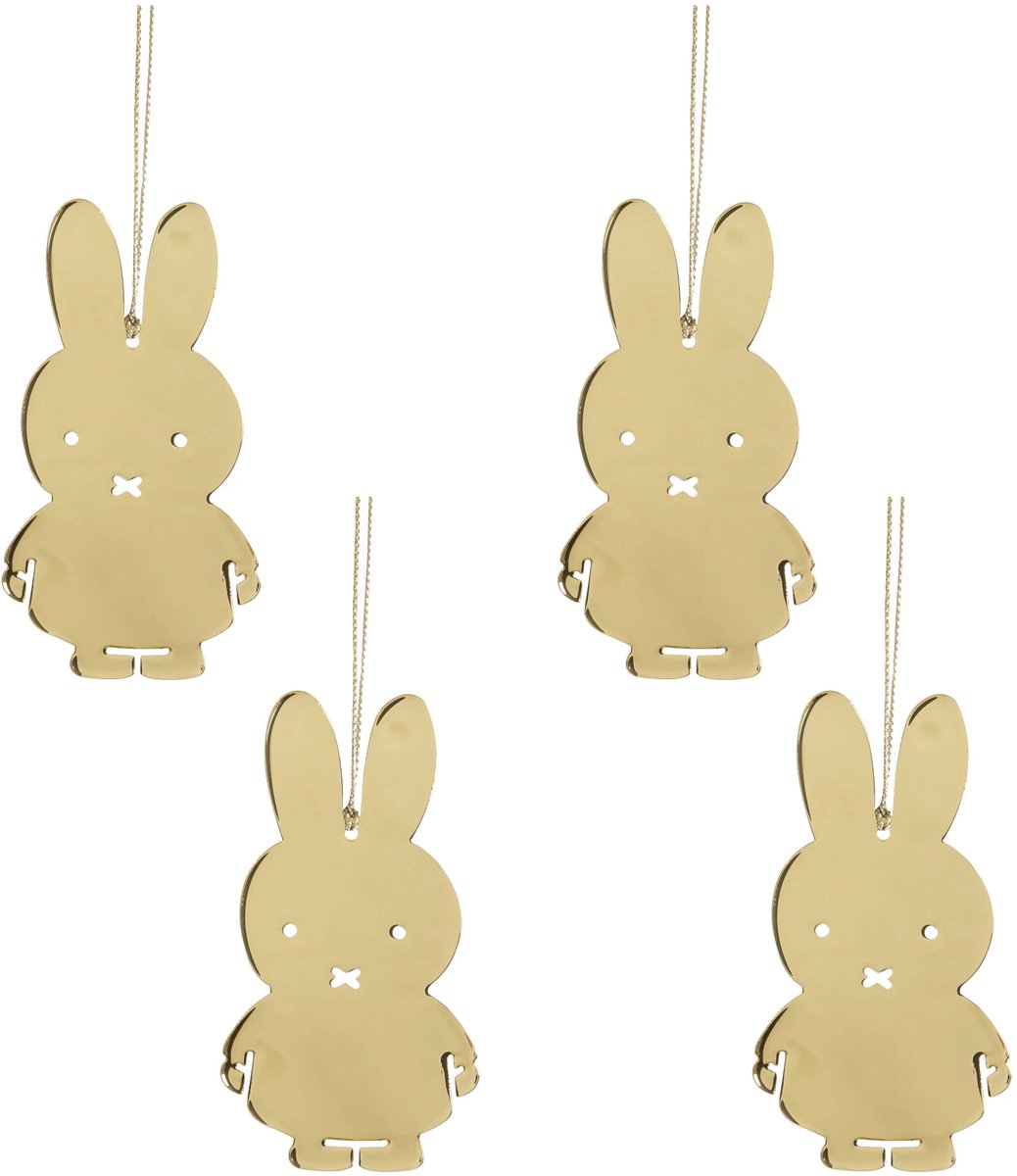Nijntje gouden kersthanger metaal (set 4) - Pluto Design