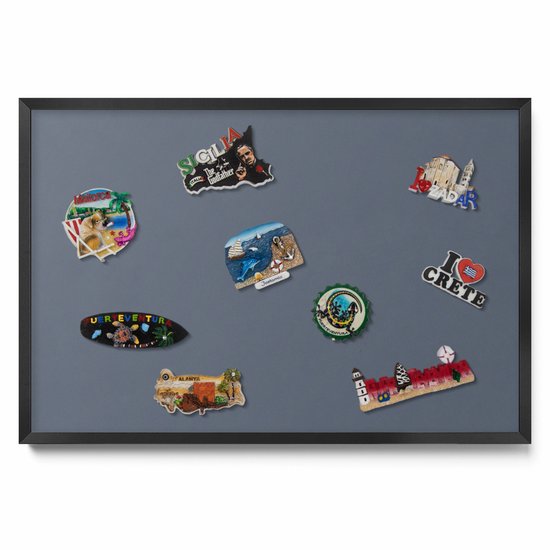 vidaXL Magneetbord voor aan de wand 80x50 cm gehard glas zwart