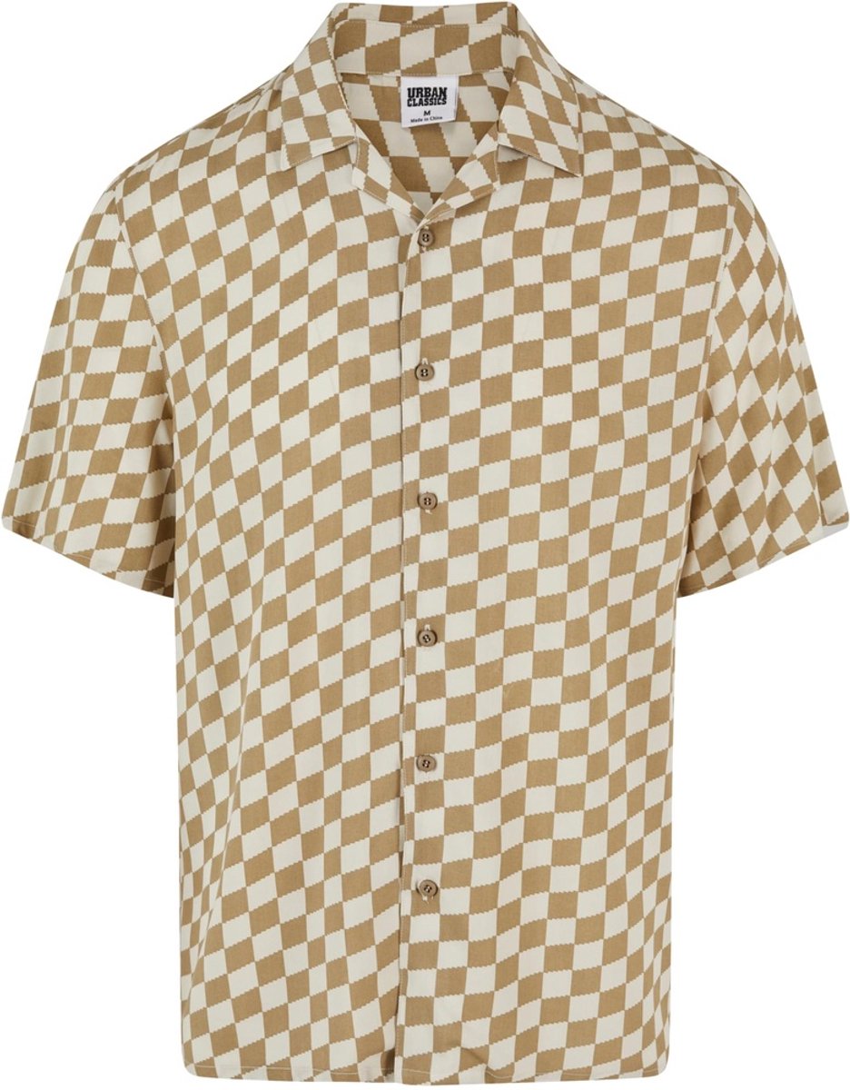 Urban Classics Viscose AOP Resort Overhemd S Beige
