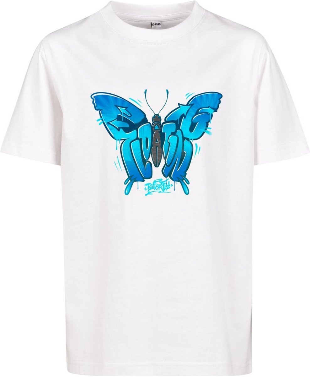 Mister Tee Kids Butterfly Floating Kinder T-shirt kids 110/116 Wit