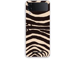 Case Company® - Hoesje geschikt voor Samsung Galaxy Z Flip4 hoesje - Arizona Zebra - Soft Cover Telefoonhoesje - Bescherming aan alle Kanten en Schermrand