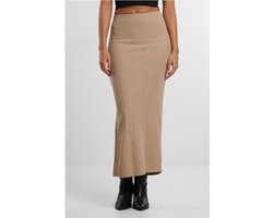 Urban Classics - Rib High Slit Lange rok - XL - Beige