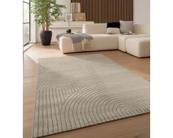 Flycarpets Skando Vloerkleed Japandi & Scandinavisch - Beige - Laagpolig Tapijt Woonkamer - 160x230 cm