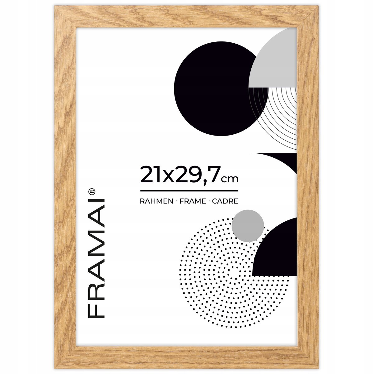 Eikenkleurige fotolijst A4 (21x29,7 cm) MDF met plexiglas