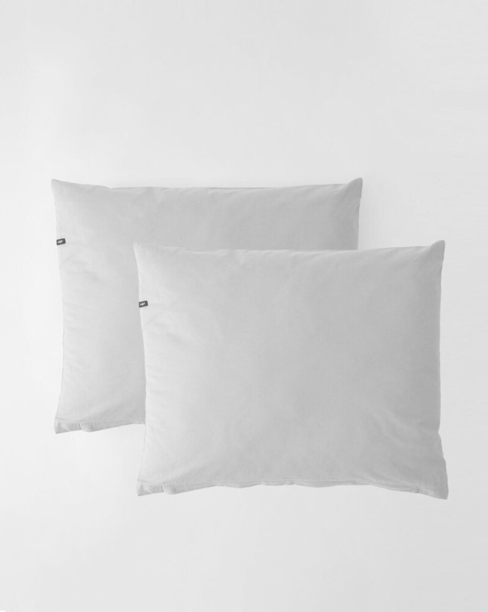 2x Katoenen Kussensloop 70x80cm Lichtgrijs met Rits