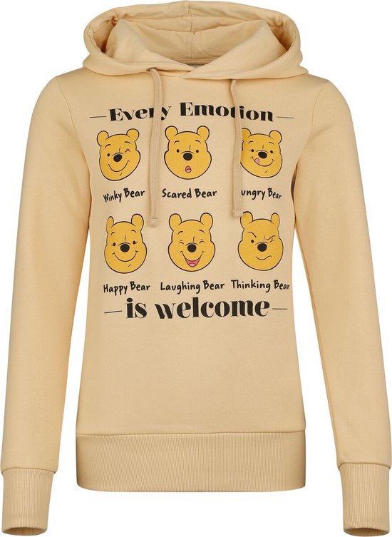 Pull à capuche Winnie l'Ourson « Chaque Emotion est la bienvenue » pour femme - Beige - XL