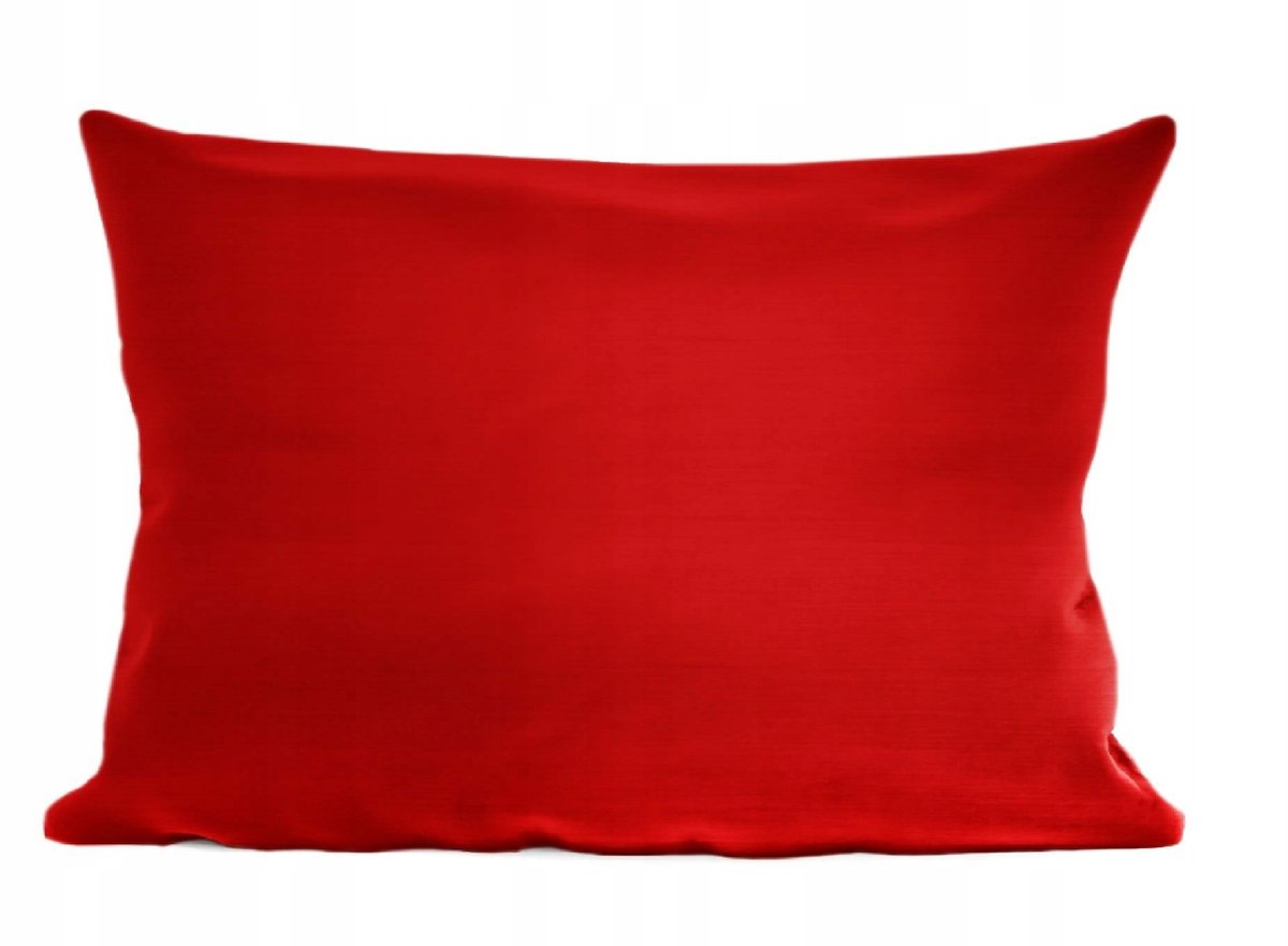Katoenen kussenlus 50x80 cm, effen rood, met ritsen
