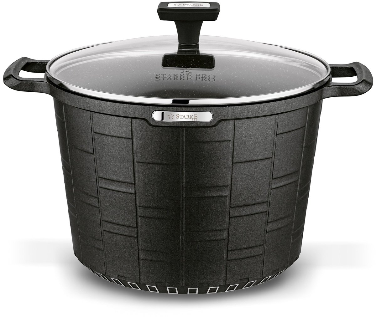 Starke Pro Crows Marble Inductiepan met Deksel, 6.5L, Zwart