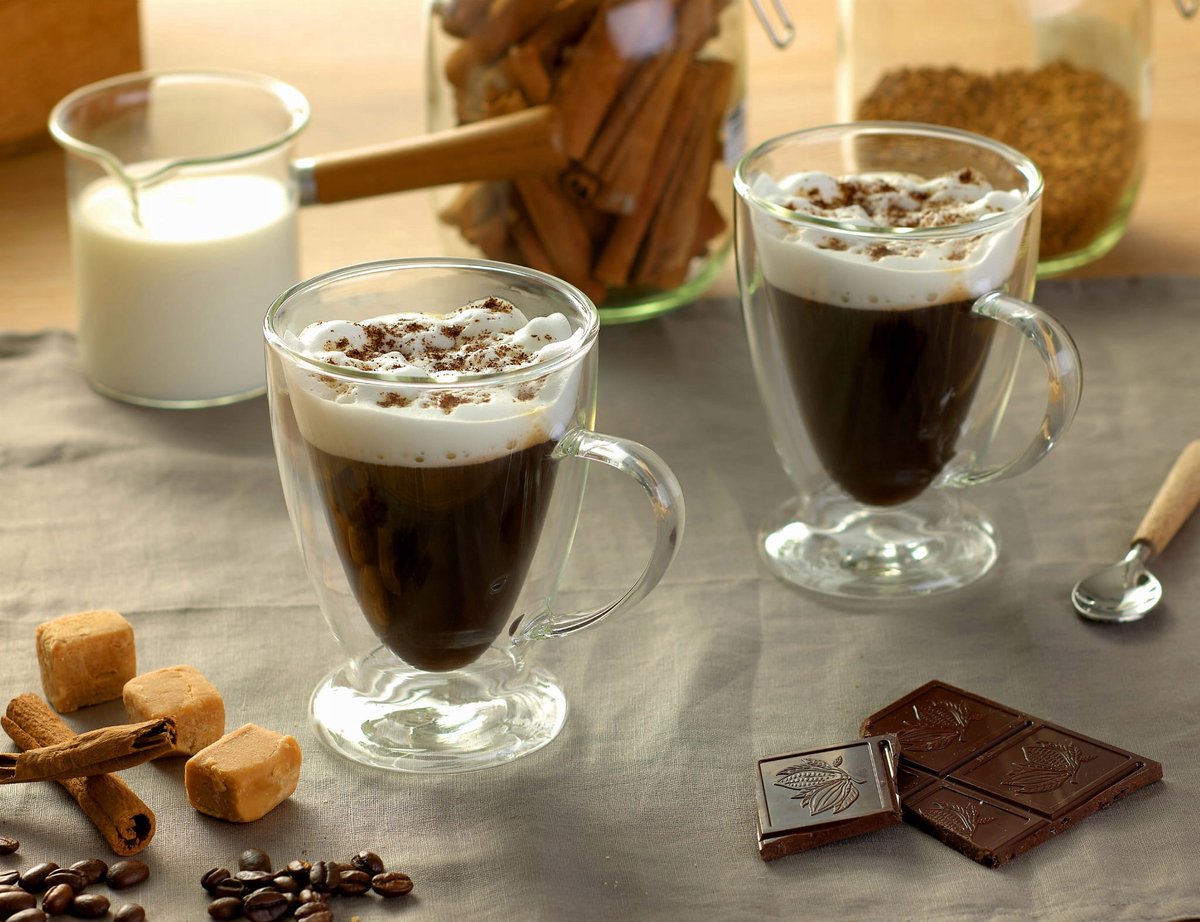 MG Home Renza Latte Glazen 2x300 ml - Dubbelwandig borosilicaatglas