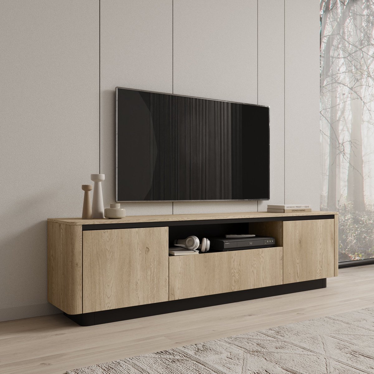 Meubella - Taywan - TV-Meubel - Eiken - 200 cm