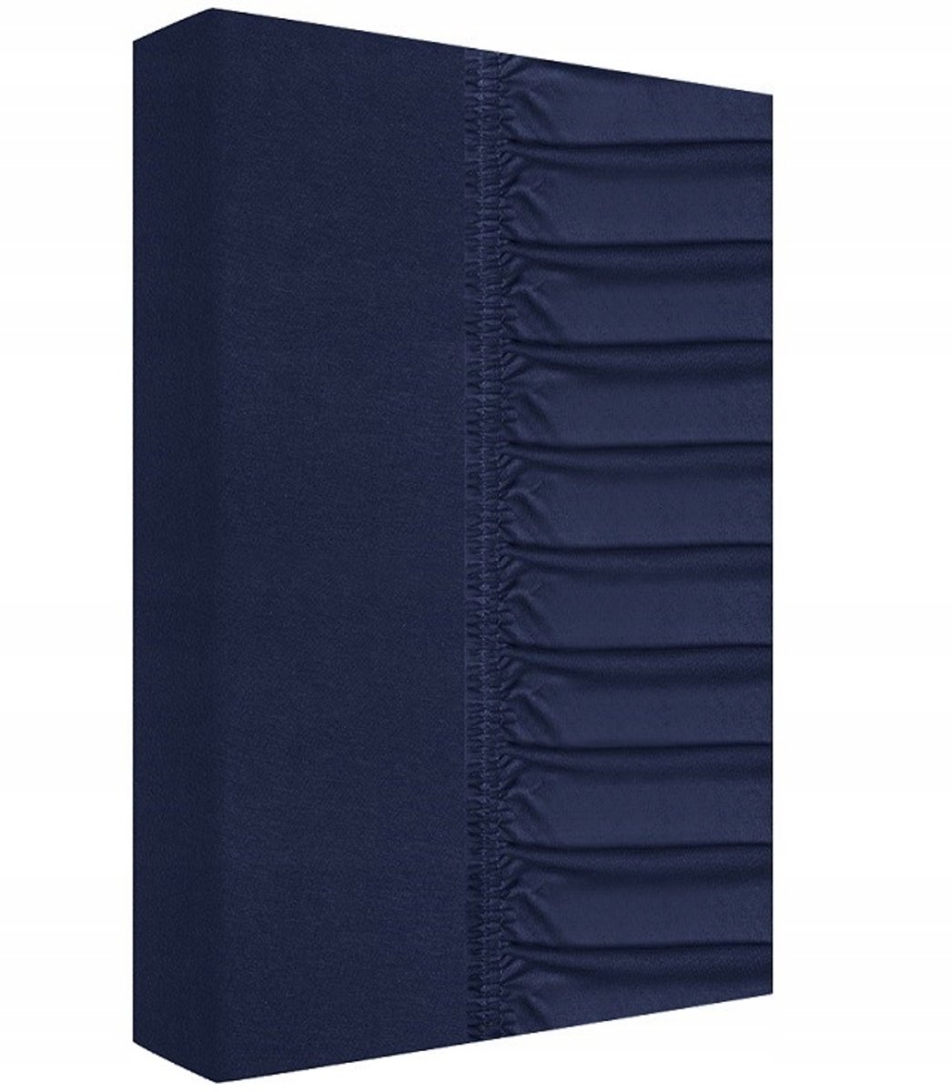 Jersey Hoeslaken met Elastiek - 90x200 cm - Donkerblauw