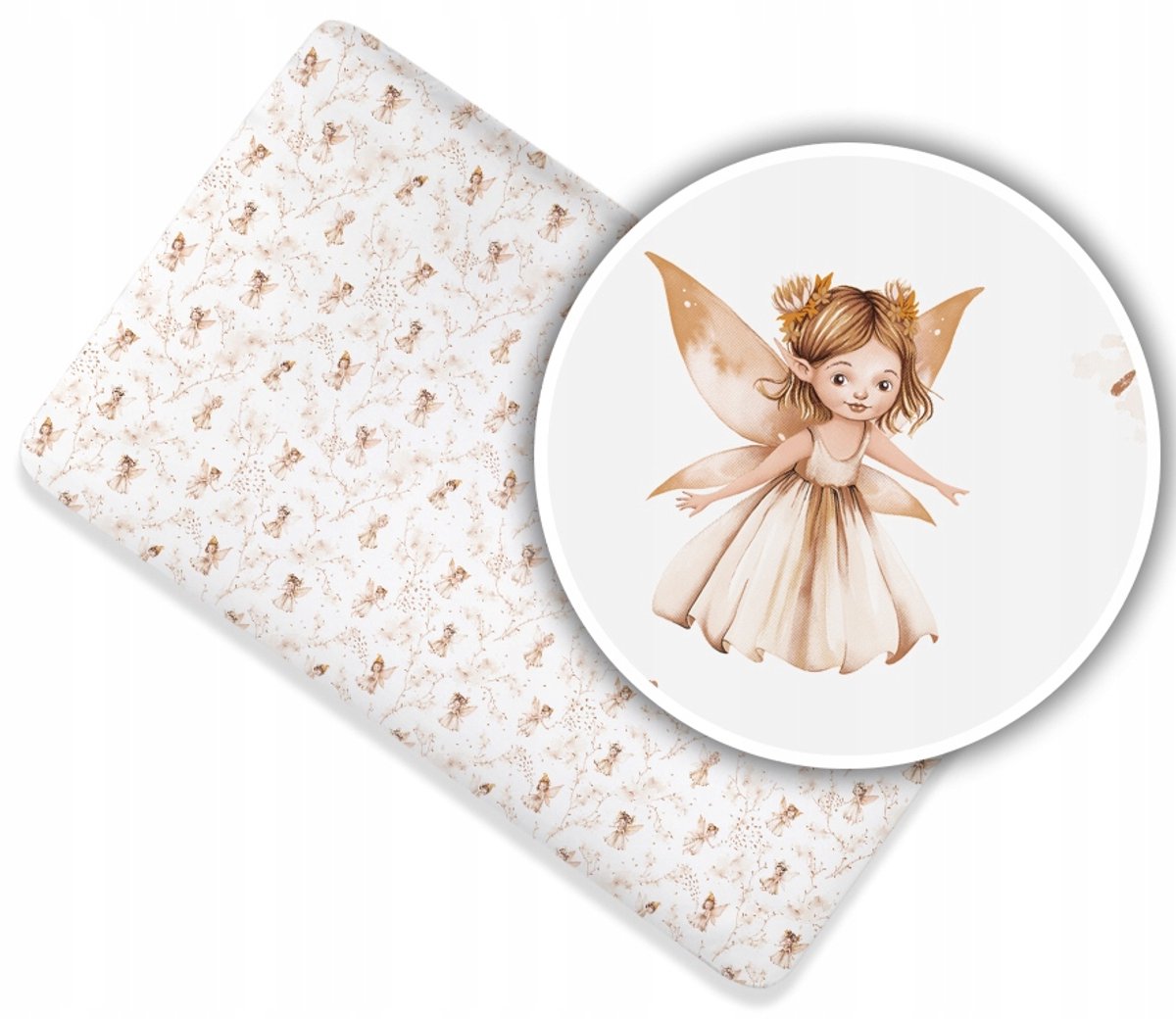 Hoeslaken Katoen 90x50cm met Elastiek - Sprookjes Beige