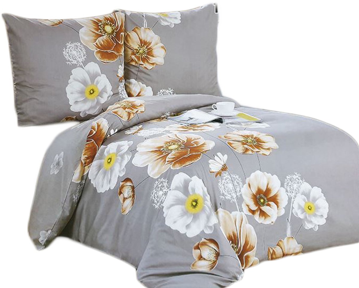 Elway Katoen Satijn Beddengoed Set 160x200 - 3 Stuks