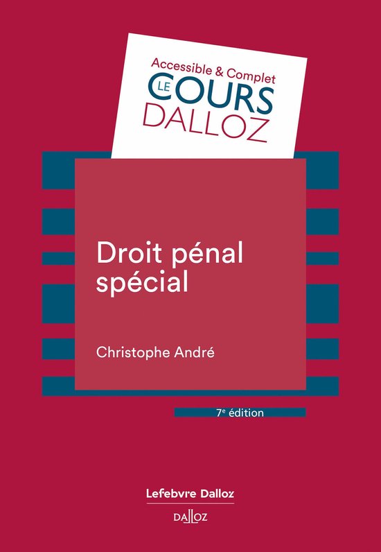 Cours - Droit pénal spécial 7ed - cover