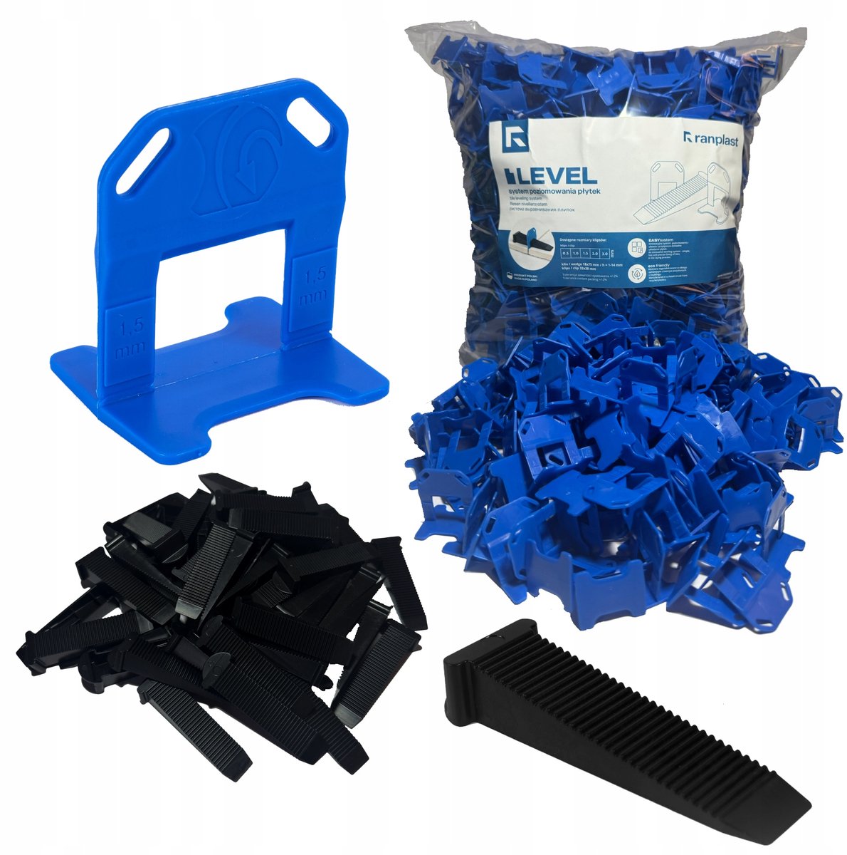 Ranplast Tegel-egalisatiesysteem 1,5 mm - 100 Clips + 25 Wiggen