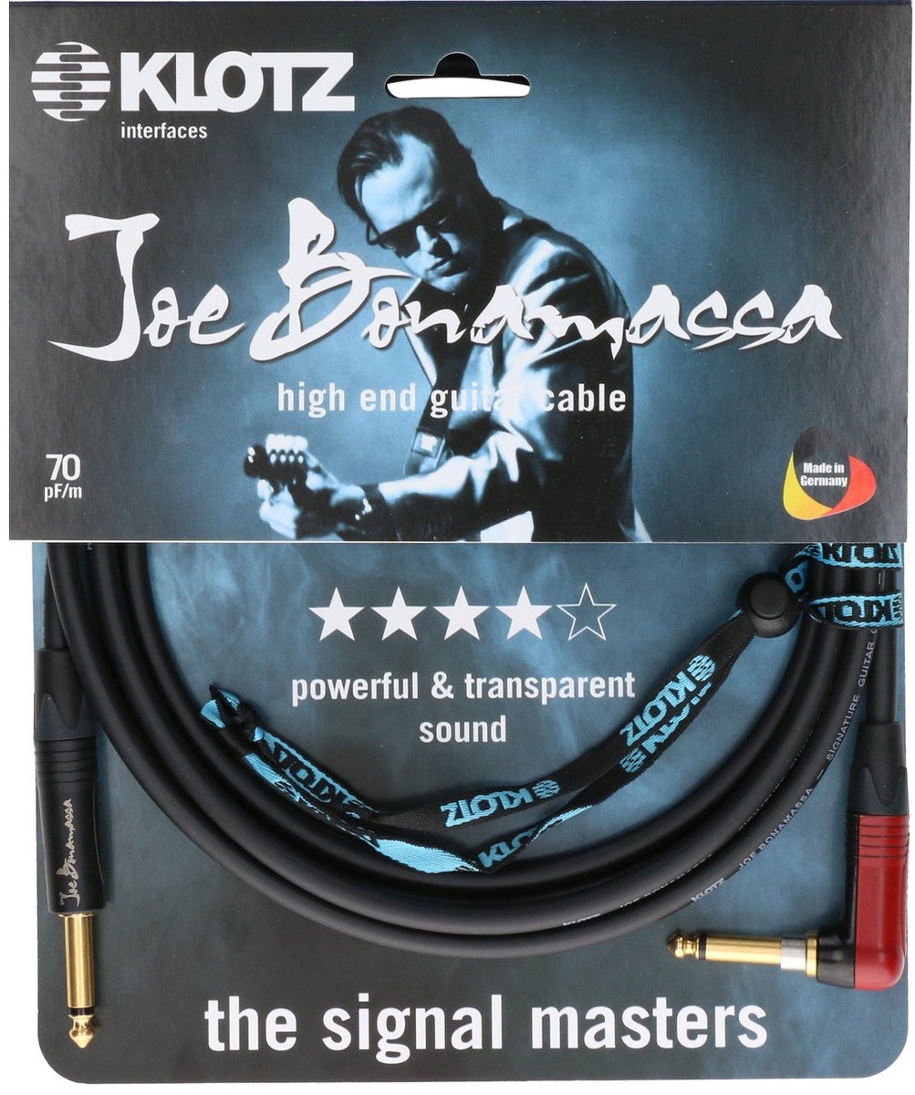 Klotz JBNRSP045 Joe Bonamassa gitaarkabel met SilentPlug 4.5 meter recht - haaks
