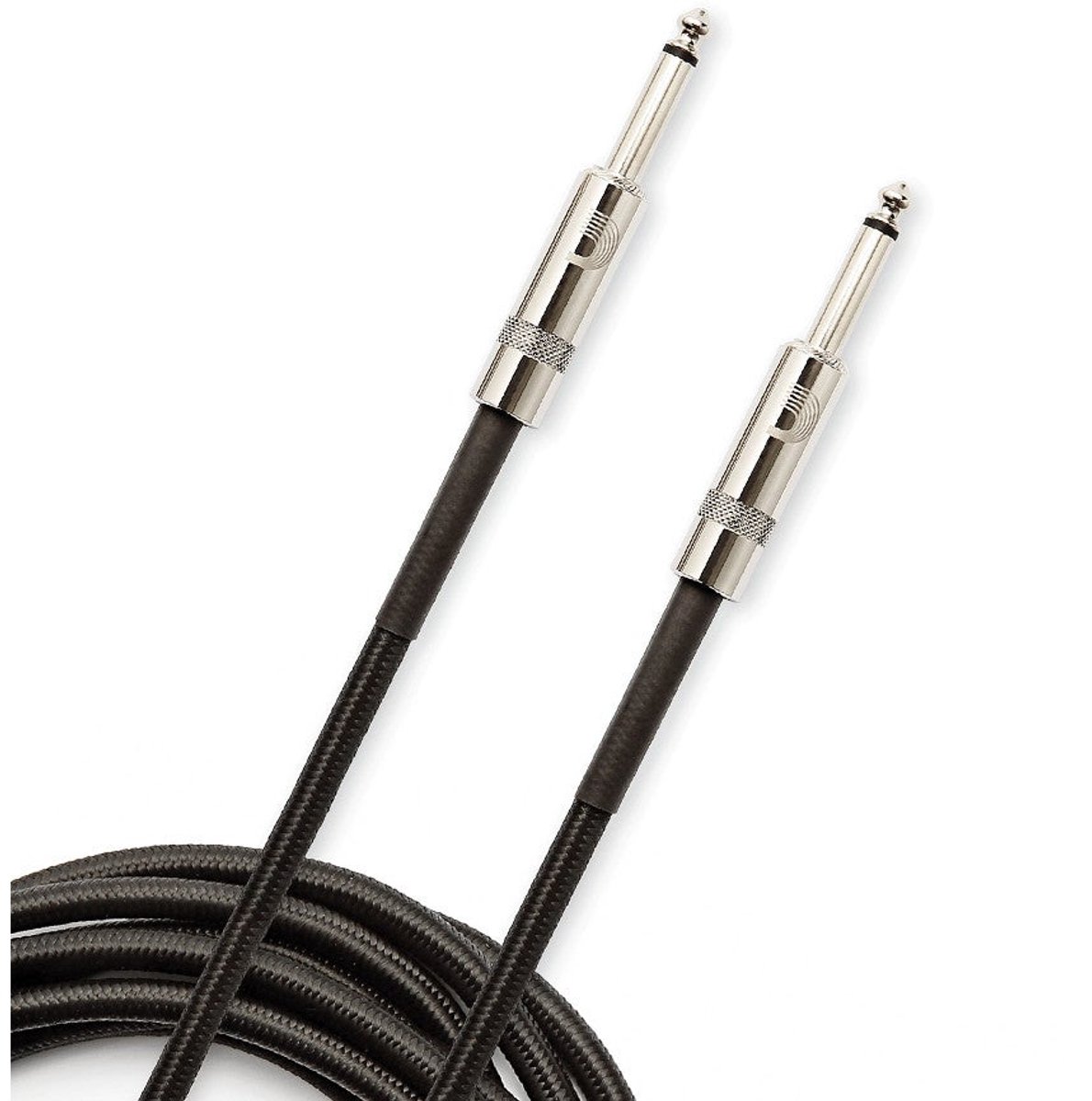 D'Addario PW-BG-10BK Braided instrumentkabel zwart 10ft (3.05 m) recht-recht