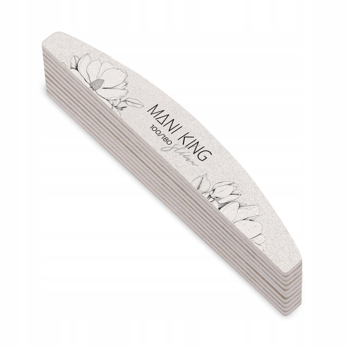 Mani King Nagelvijl 100/180 Halve Maan Slim Flora x10