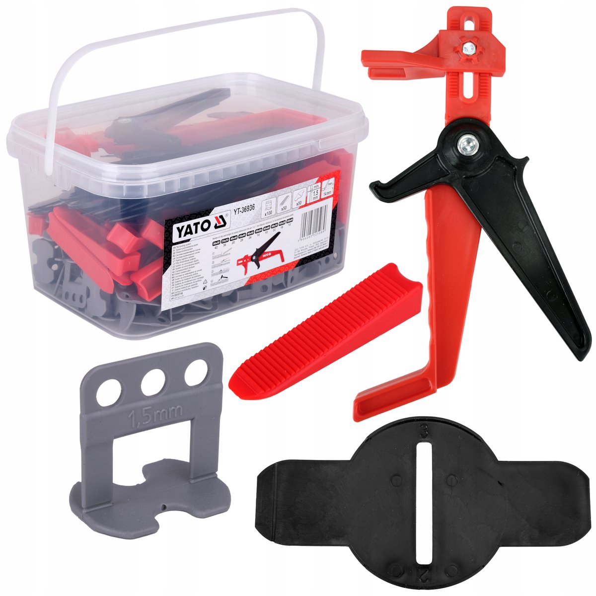 YATO Tegel levelsysteem 1,5 mm - Clips, Koniussen & Tang
