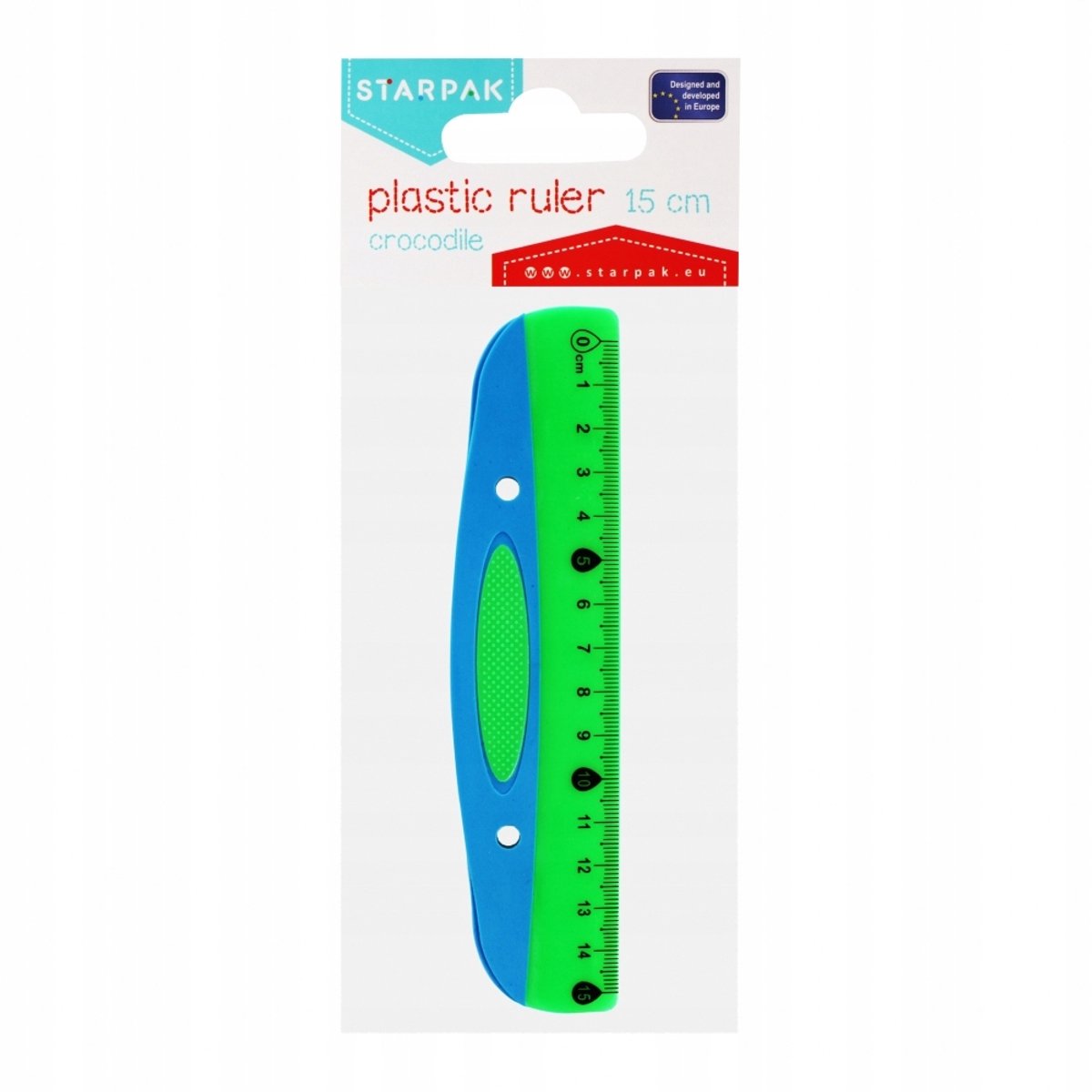 STARPAK Liniaal 15cm Groen/Blauw - Veilig en Duurzaam Schoolmateriaal