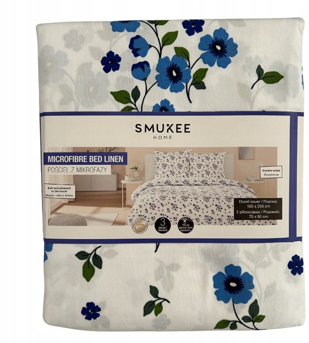 Smukee beddengoedset - dekbed 220x200cm, 2 kussenslopen 70x80cm