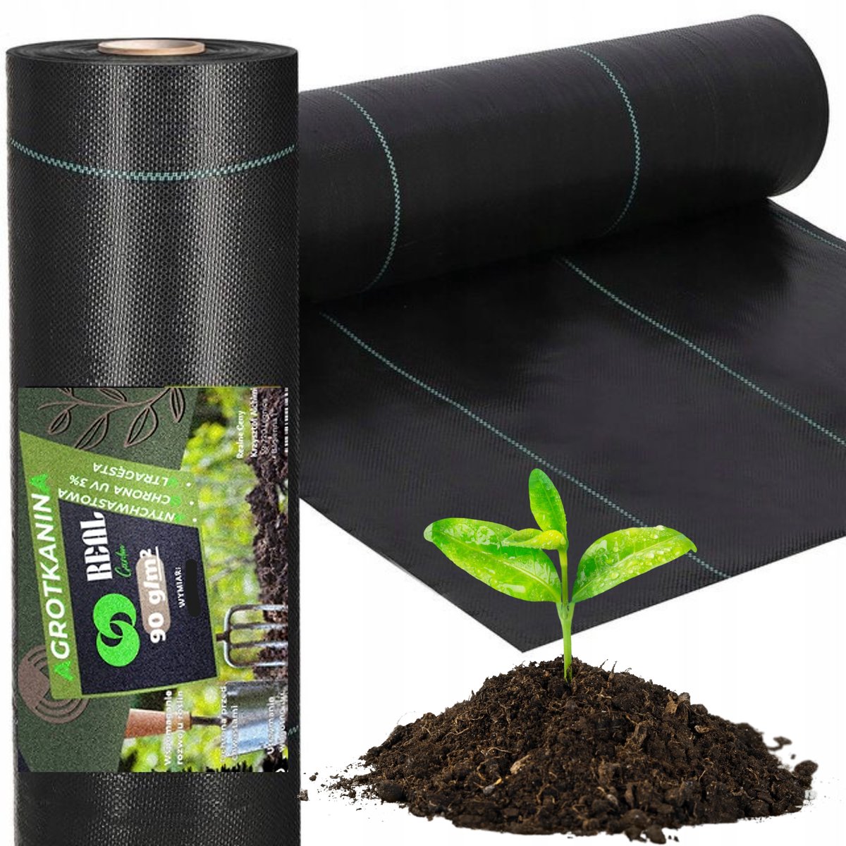 Zwarte Agroweven 90g/m² 0.8x50m - Anti-Wiederkruid Doek