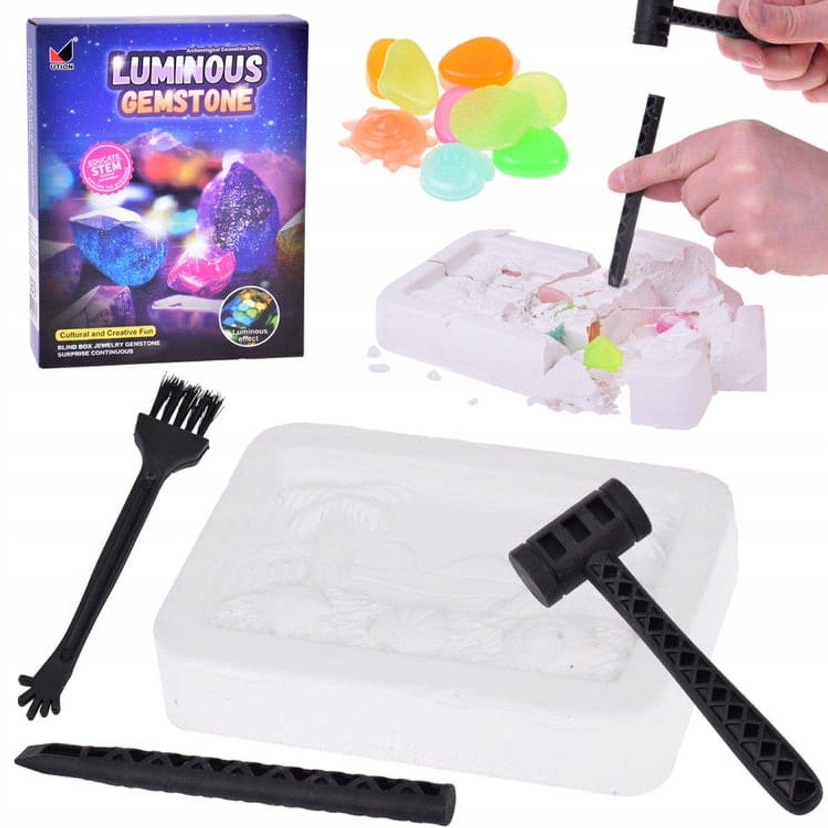 Kleine Archeologie: Fluorescerende Stenen Opdelven - Schatzoeker Spel