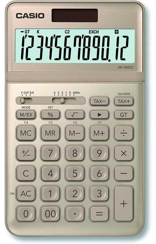 Rekenmachine Casio JW-200SC-GD Gouden Plastic (18,3 x 10,9 x 1 cm) | bol