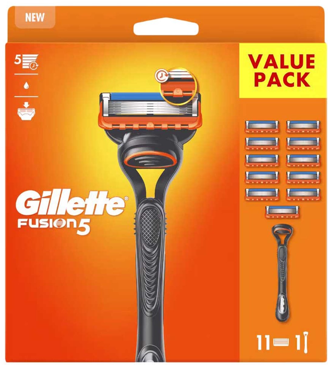Gillette Fusion5 Reserveonderdelenhandleiding 11 Eenheden Oranje Man
